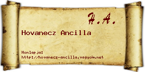 Hovanecz Ancilla névjegykártya